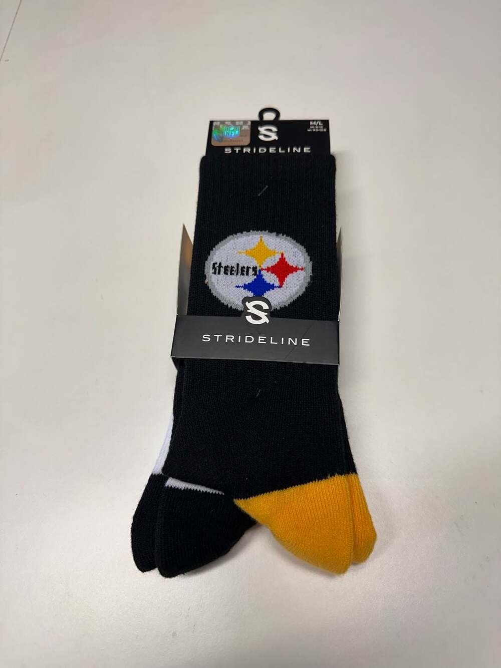 Strideline Pittsburgh Steelers NFL 2-Pack Crew Socks Size M/L